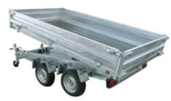 Remorque Benne Electrique + Manuelle 2 Essieux PTAC 2500 kg
